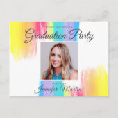 レインボーエレガント卒業写真シニア2024パーティー ポストカード (正面)