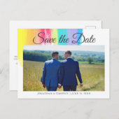 レインボーエレガント婚約写真保存日時 ポストカード (正面/裏面)