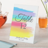 レインボーエレガント結婚のモノグラム表番号 台座サイン (インサイチュ)