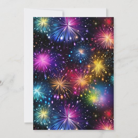 レインボーエレガント花火フレームキンセアニェラ 招待状 (裏面)