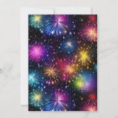 レインボーエレガント花火フレーム60誕生日 招待状 (裏面)