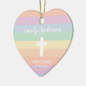 レインボーエレガント《キリスト教》洗礼式や命名式ストライプバプテスマ セラミックオーナメント (左)