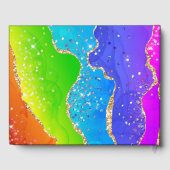 レインボーエレガント&金ゴールドグリッターアガテ結婚ス ゲストブック (裏面)