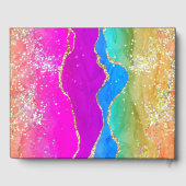 レインボーエレガント&金ゴールドグリッターアガテ結婚ス ゲストブック (裏面)