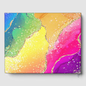 レインボーエレガント&金ゴールドグリッターアガテ結婚ス ゲストブック (裏面)