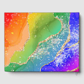 レインボーエレガント&金ゴールドグリッターアガテ結婚ス ゲストブック (裏面)