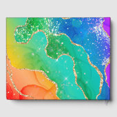 レインボーエレガント&金ゴールドグリッターアガテ結婚ス ゲストブック (裏面)