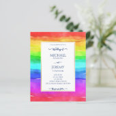 レインボーエレガントqrコード予算結婚式招待状 (スタンド正面)