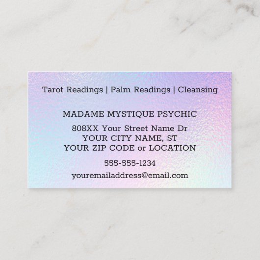 レインボーエレメンツペンタグラムサイキックビジネス 名刺 (裏面)