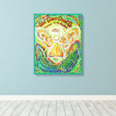 レインボーエンジェルガンは詩キャンバスアートプリント キャンバスプリント (インサイチュ (ウッドフロア))