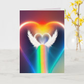 レインボーエンジェルハートグリーティングカード カード (黄色い花)