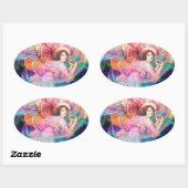 レインボーエンジェル 楕円形シール (シート)