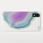 *~*レインボーエージェート金ゴールドグリッターパステルホワイト Case-Mate iPhoneケース (裏面(横))
