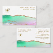 *~*レインボーエーテ金ゴールドグリッター静脈パステルスター 名刺 (正面/裏面)