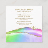 *~*レインボーエーテ金ゴールドグリッター静脈パステルホワイト スクエア名刺 (裏面)