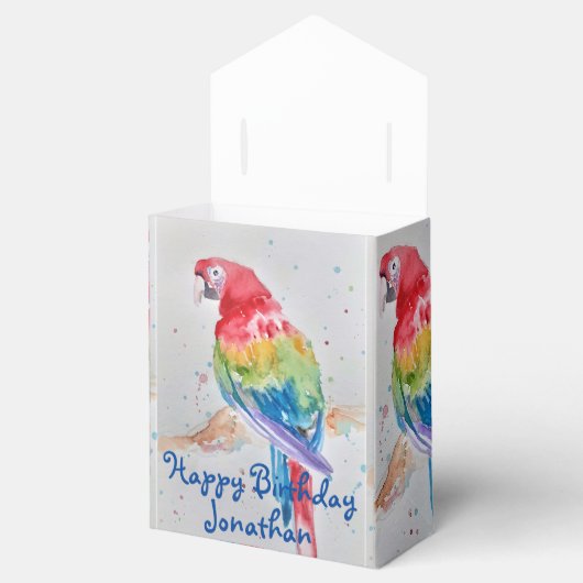 レインボーオウム鳥の子お誕生日ケーキの愛用ボックス フェイバーボックス (オープン)