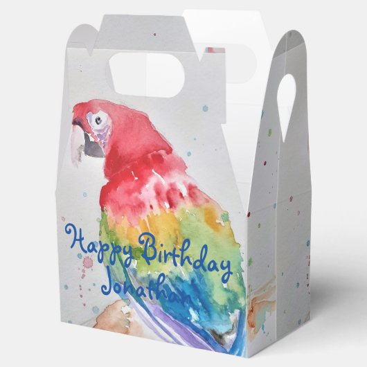 レインボーオウム鳥の子お誕生日ケーキの愛用ボックス フェイバーボックス (オープン)