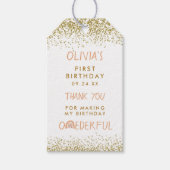 レインボーオネダーフルガール1st誕生日ありがとう ギフトタグ (正面)