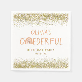 レインボーオネダーフルガール1st誕生日パーティー スタンダードカクテルナプキン