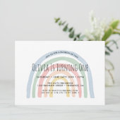 レインボーオブおもしろいレインボーファースト誕生日招待状 招待状 (スタンド正面)