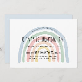 レインボーオブおもしろいレインボー5th誕生日招待状 招待状