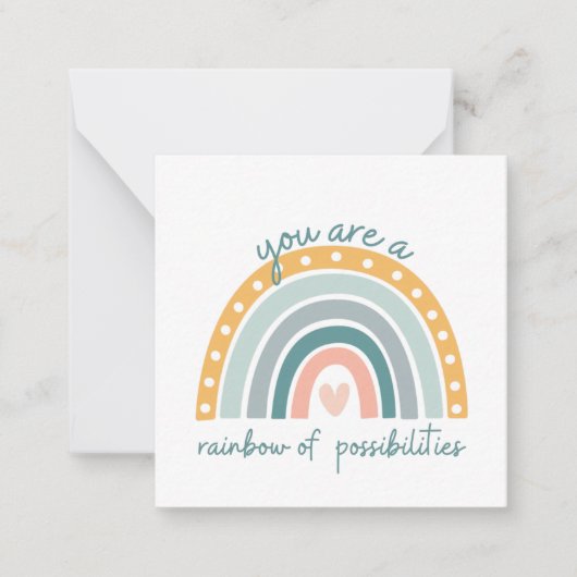 レインボーオブカットリーパステル前向きビブ ノートカード (正面)