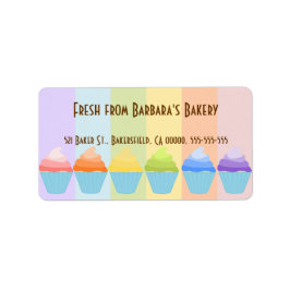 レインボーオブカップケーキラベル ラベル