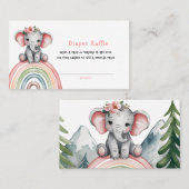 レインボーオムツラッフルに登場する象 名刺 (正面/裏面)