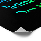 レインボーオムマニパドメフムオンブラックプリント ポスター (角)