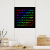 レインボーオムマニパドメフムオンブラックプリント ポスター (キッチン)