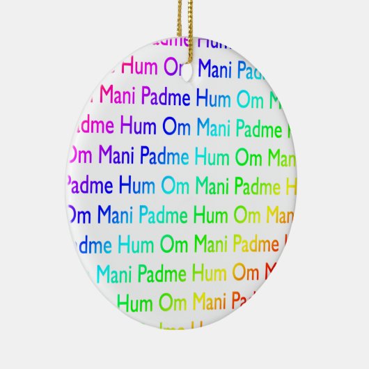レインボーオムマニパドメフムオーナメント セラミックオーナメント (右)