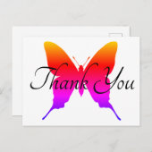 レインボーオンブルバタフライシルエットサンキュー ポストカード (正面/裏面)
