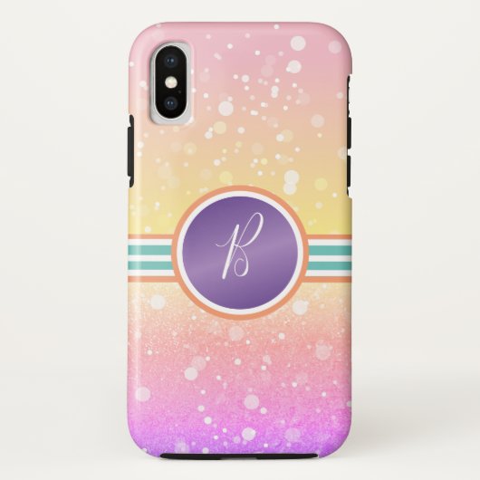 レインボーオンブレモノグラムビングラマラス Case-Mate iPhoneケース (裏面)