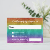 レインボーオンブレLGBTQAウェディング 出欠カード (スタンド正面)