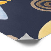 レインボーオーガニックとうぶな人パターンを形成し、ハート。 ポスター (角)