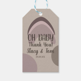レインボーオーガニックシェイプボヘミアンベビーシャワー感謝してい ギフトタグ