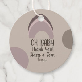 レインボーオーガニックシェイプボヘミアンベビーシャワー感謝してい フェイバータグ