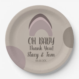 レインボーオーガニックシェイプボヘミアンベビーシャワー感謝してい ペーパープレート