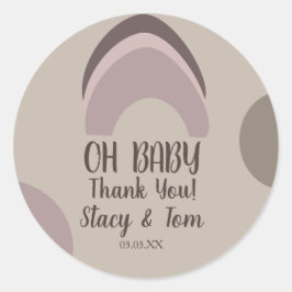 レインボーオーガニックシェイプボヘミアンベビーシャワー感謝してい ラウンドシール