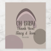 レインボーオーガニックシェイプボヘミアンベビーシャワー感謝してい ワインラベル (シングルラベル)