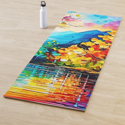 レインボーオータムレイクアート ヨガマット (インサイチュ)