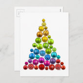 レインボーオーナメントクリスマスツリー シーズンポストカード (正面/裏面)