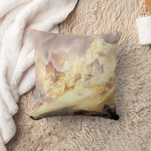 レインボーオーバーイエローストーン、モラン1900 クッション (ブランケット)