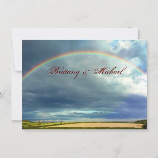 レインボーオーバーカントリーフィールド結婚式招待状 招待状 (裏面)
