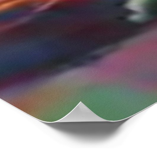 レインボーオーバーレイアート付き座仏プリント ポスター (角)