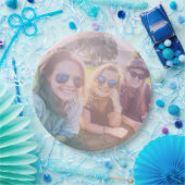 レインボーオーバーレイ効果付き写真 ペーパープレート (パーティー)