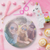 レインボーオーバーレイ効果付き写真 ペーパープレート (パーティー)