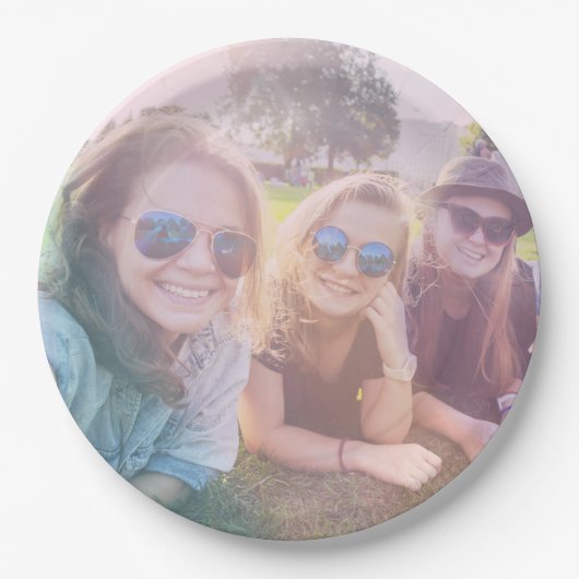 レインボーオーバーレイ効果付き写真 ペーパープレート (正面)