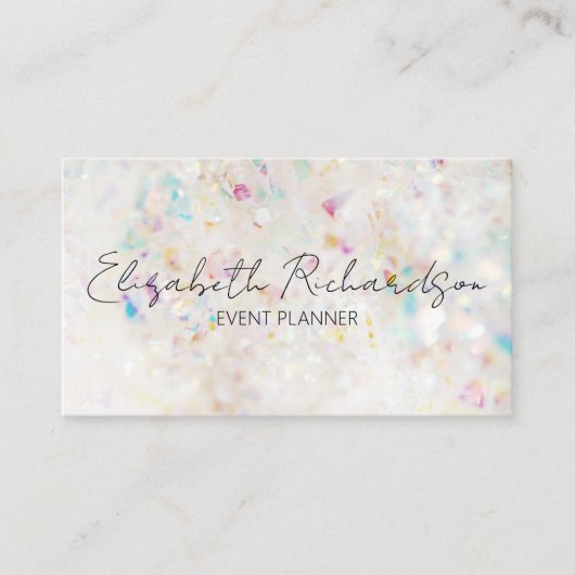 レインボーオーラクォーツクリスタルモダンシックエレガント 名刺 (正面)