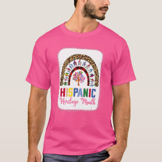 レインボーオールカントリー国旗ヒョウ・ヒスパニックヘリット Tシャツ